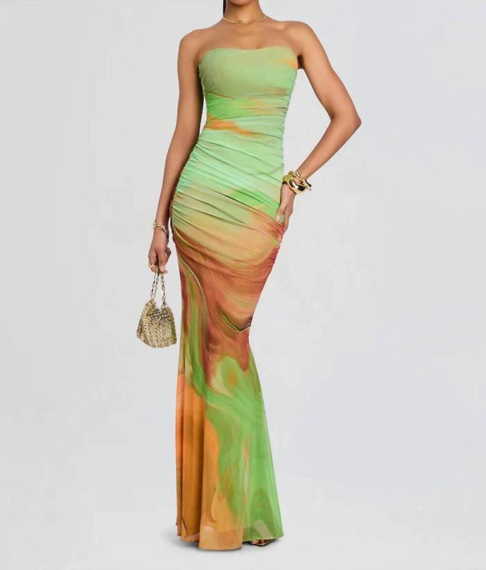 NEW RETROFETE isadore dress in pera brushstroke